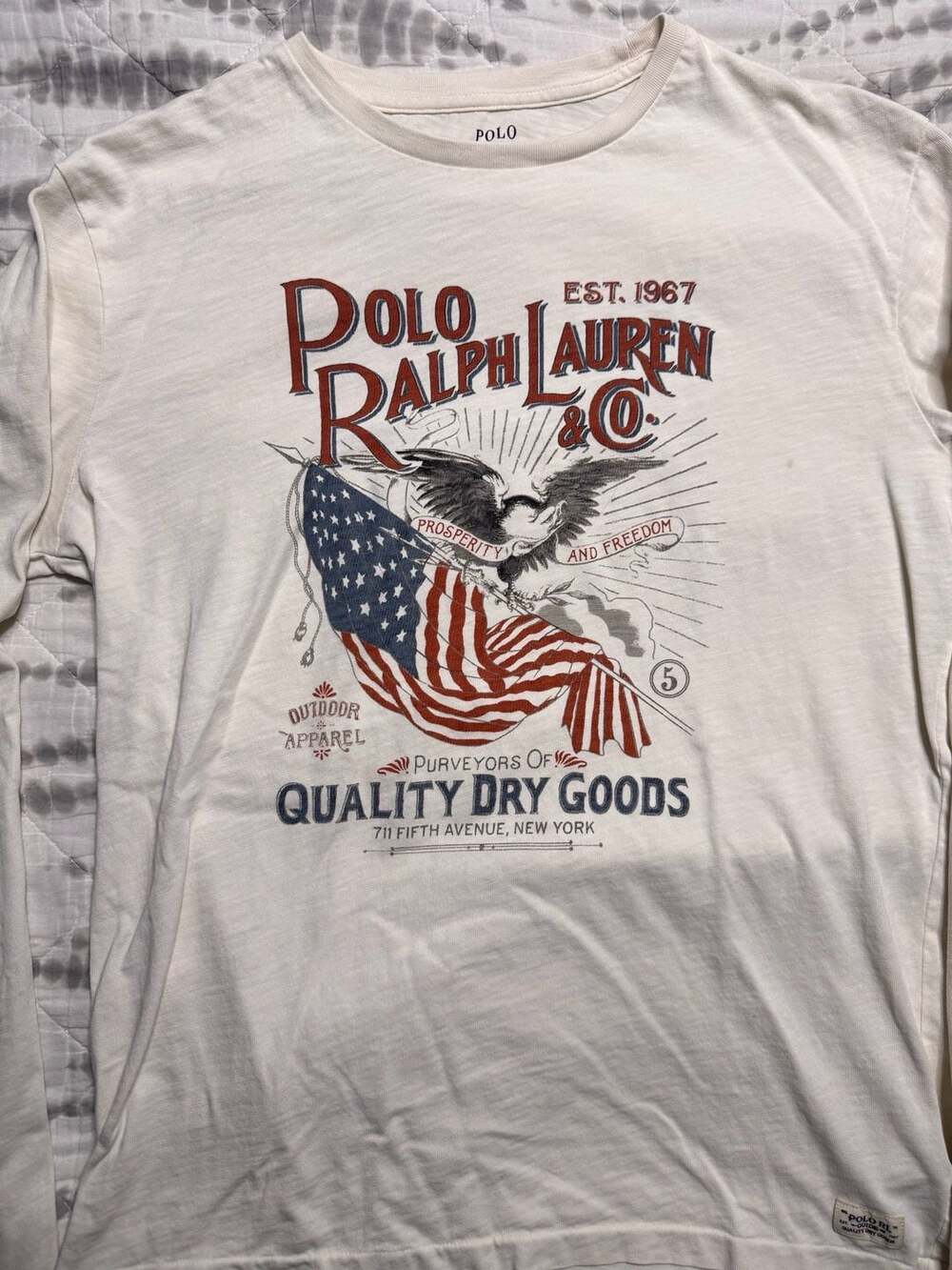 Polo Ralph Lauren Quality Dry Goods American Eagle Flag Long Sleeve Men’s M